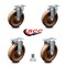 Service Caster 6 Inch High Temp Phenolic Wheel Swivel Top Plate Caster Set with 2 Rigid SCC SCC-20S615-PHRHT-2-R-2 - alternate 4
